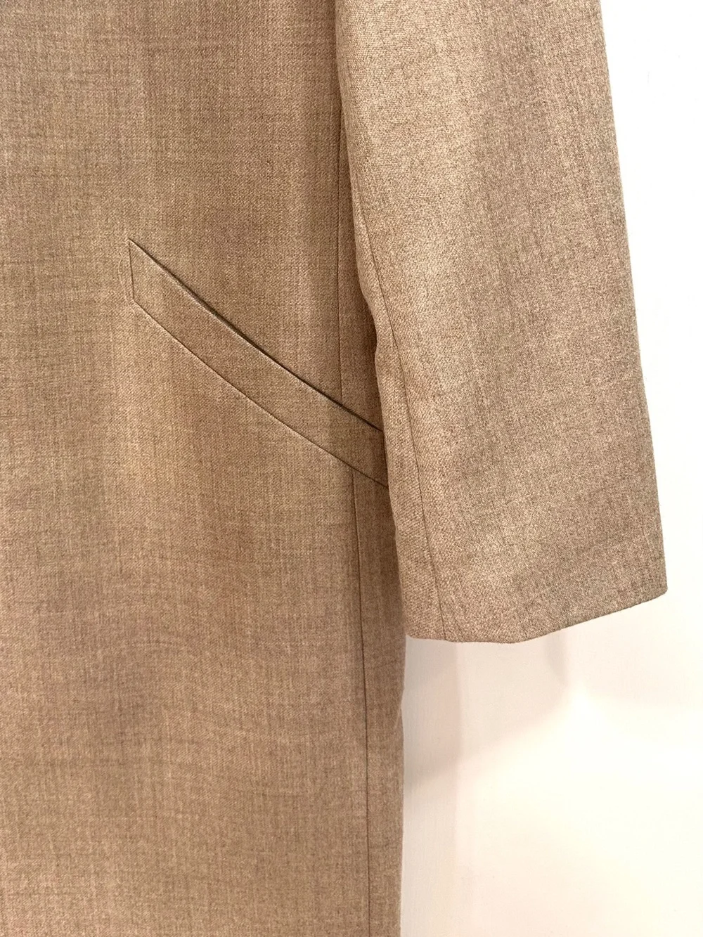 NWT Stafford Mens Sz XXL 100% Wool Oatmeal Beige Long Coat Fully Lined $260